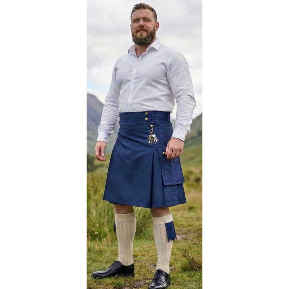 Highland Redstone Phantom Modern Utility Kilt | Blue Size 46